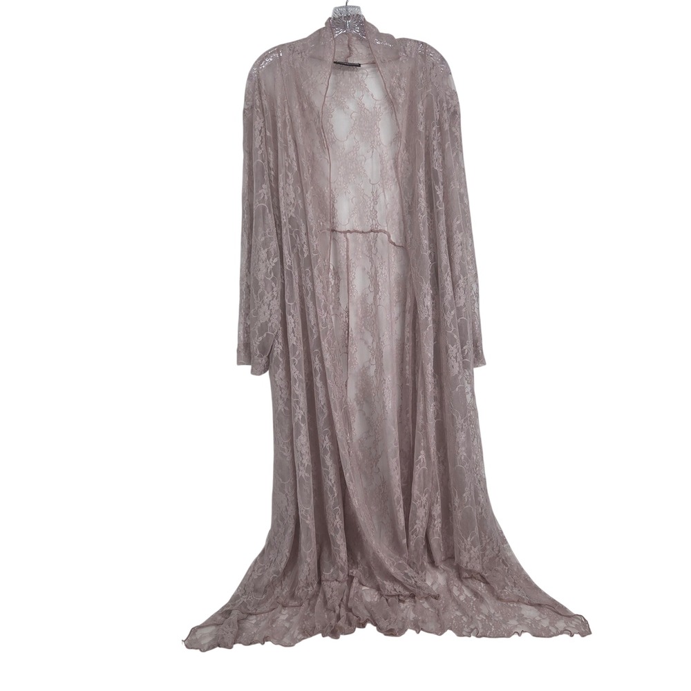 The Pyramid Collection Lace Duster 3X Dusty Rose Boho Ethereal Sheer Fairy Mauve
